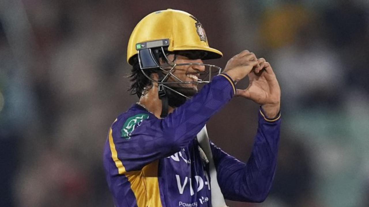 Raghuvanshi's crucial knock of 71 runs helps KKR post 192 runs against RCB Angkrish Raghuvanshi (Pic: X/@KKRiders)