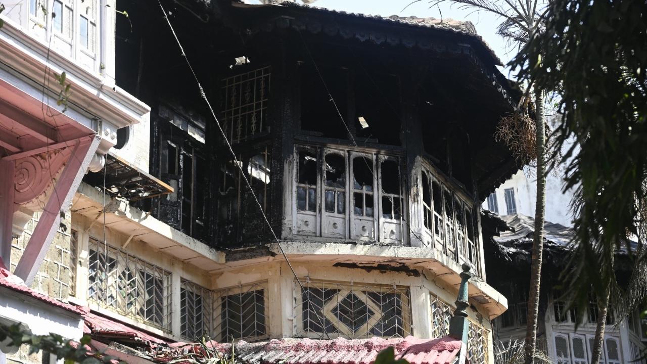 Firefighters rushed to the spot and initiated firefighting operations to prevent the blaze from spreading to other parts of the structure Firefighters rushed to the spot and initiated firefighting operations to prevent the blaze from spreading to other parts of the structure