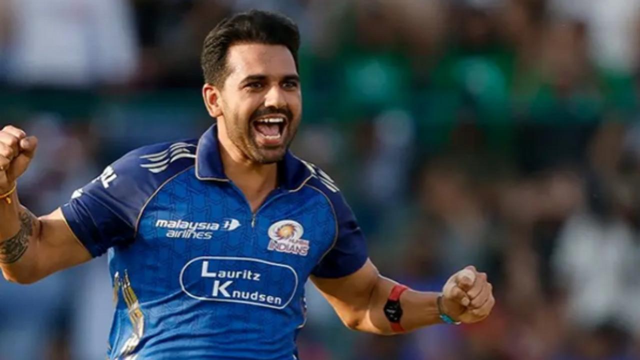 Ahead of the match, MI's pacer Deepak Chahar is just six wickets shy of completing his tally of 100 scalps in the cash-rich league's history (Pic: File Pic)