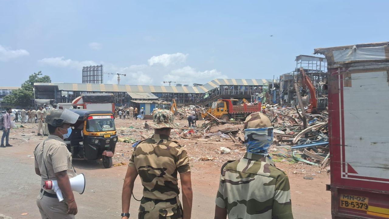 Officials said nearly 50 per cent of the dismantling work on the upper floors had been completed and the remaining work is expected to finish by Saturday Officials said nearly 50 per cent of the dismantling work on the upper floors had been completed and the remaining work is expected to finish by Saturday