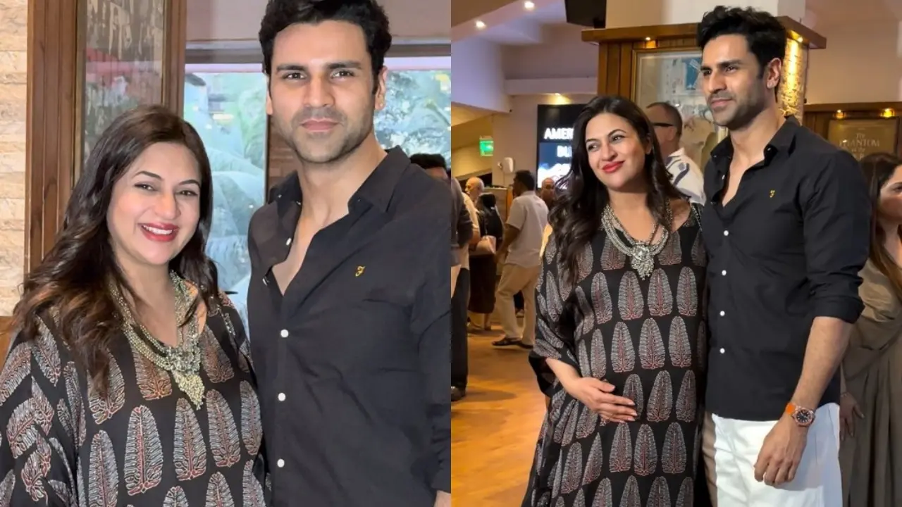 At the screening event, Divyanka Tripathi kept her maternity fashion effortlessly elegant in a black printed kaftan-style dress.&nbsp;