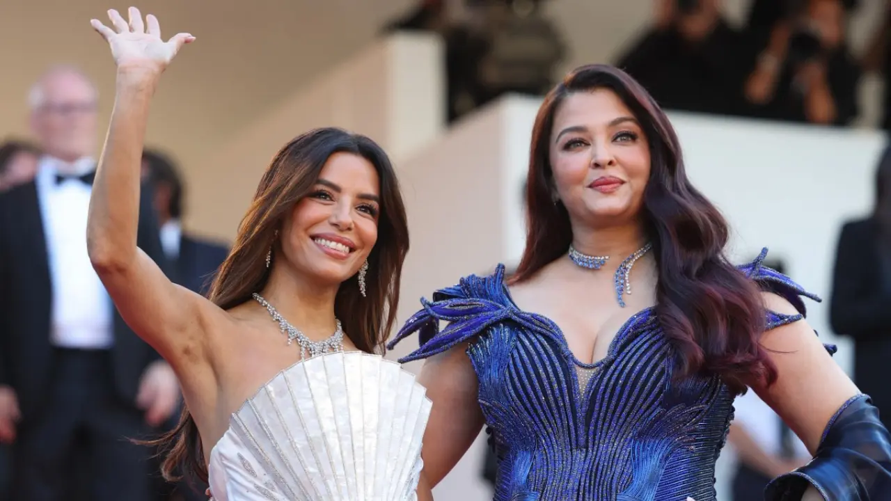 Watch - Eva Longoria calls Aishwarya Rai her 'best friend' as the divas reunite at the Cannes 2026 red carpet Eva Longoria with Aishwarya Rai Bachchan. Pic via AFP