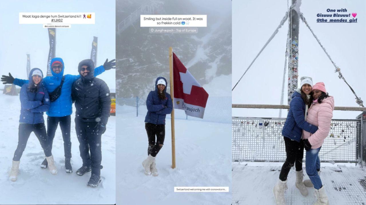 Rodrigues seems to be enjoying a very different kind of field this week, swapping cricket grounds for snowy slopes in Switzerland Jemimah Rodrigues.