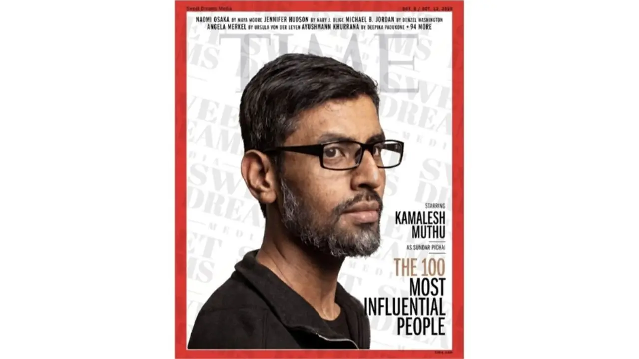 Hollywood Buzz Builds Around Possible Sundar Pichai Biopic Courtesy: Promotional artwork courtesy of Sweet Dreams Media - inspired by the iconic cover design style of Time magazine.