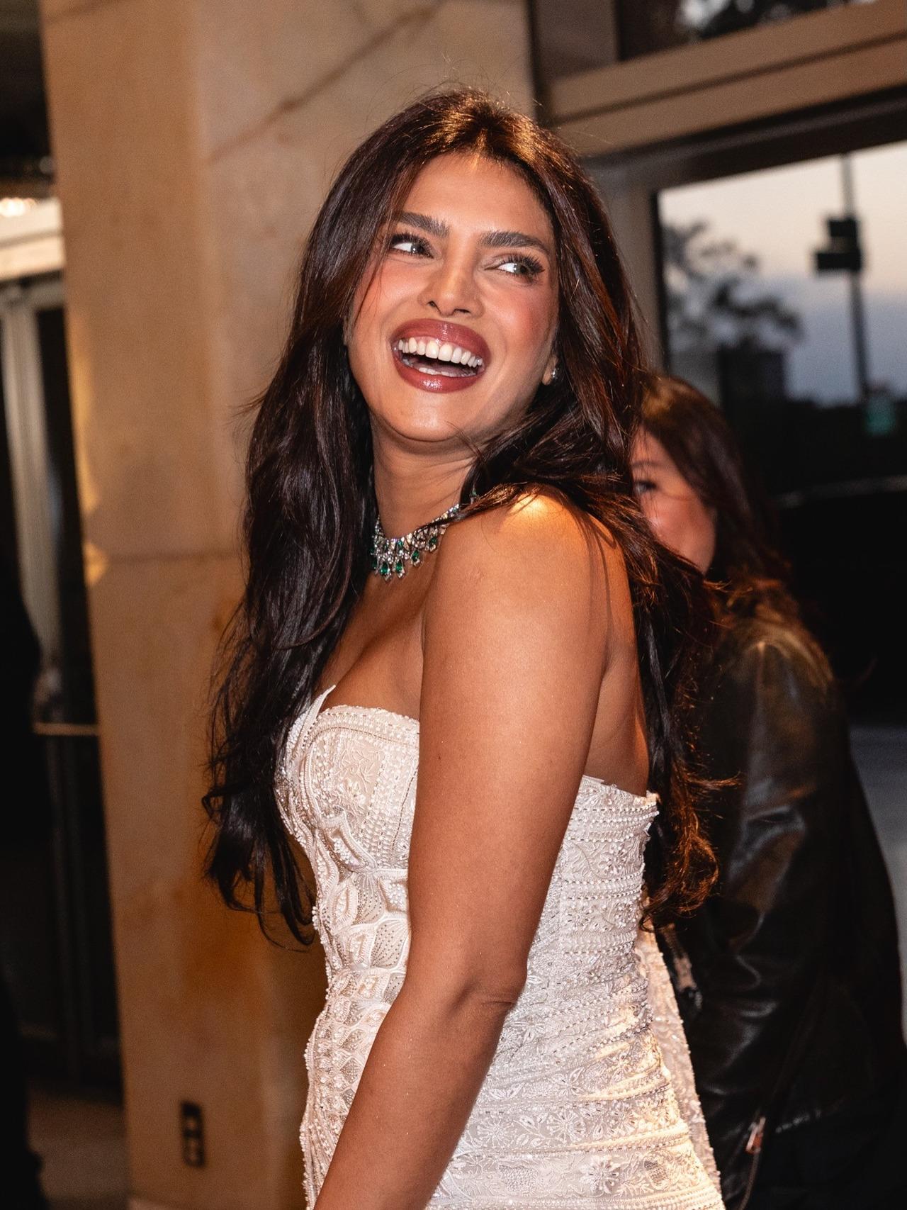 One of the pictures included a candid shot of Priyanka as she turns around and enjoys a hearty laugh.