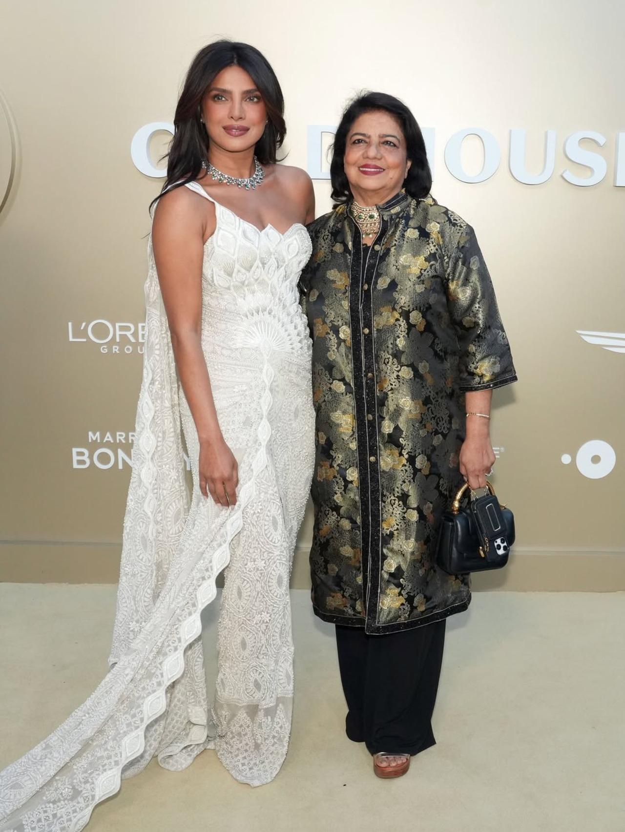 Priyanka's mother, Madhu Chopra, also accompanied her at the event as the mother-daughter duo were seen posing at the red carpet.