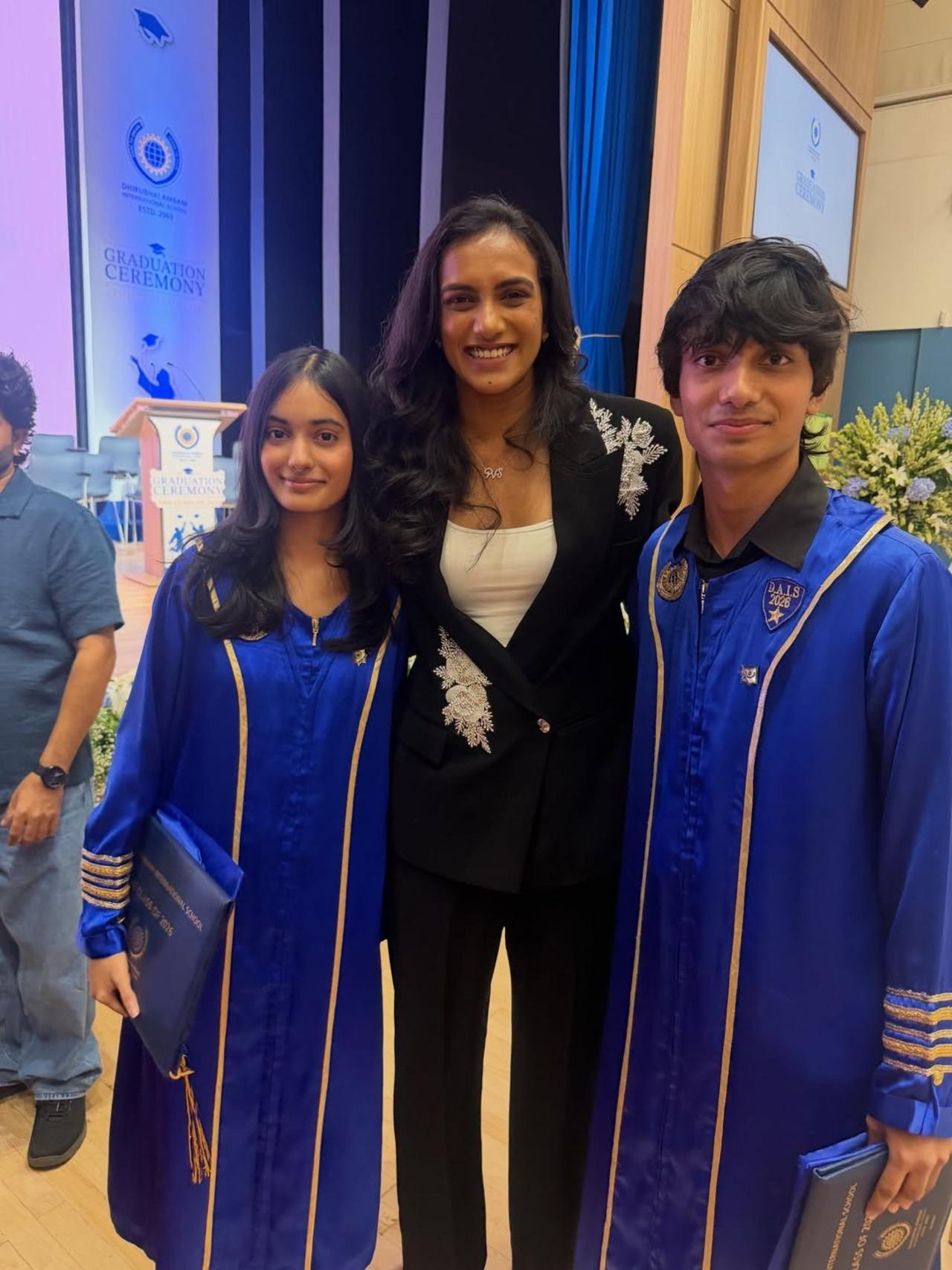 One of the pictures also showed Diva and Czar posing with PV Sindhu. One of the pictures also showed Diva and Czar posing with PV Sindhu.