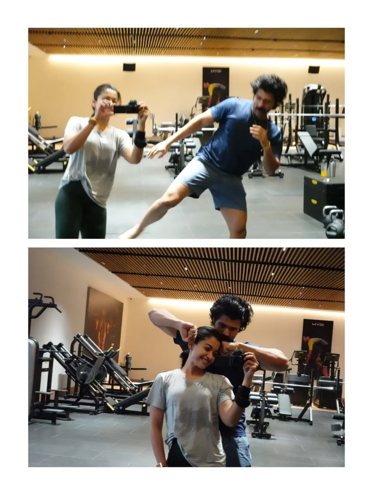 Rashmika also shared a couple of gym selfies with Vijay as they sweat it out. Rashmika also shared a couple of gym selfies with Vijay as they sweat it out.
