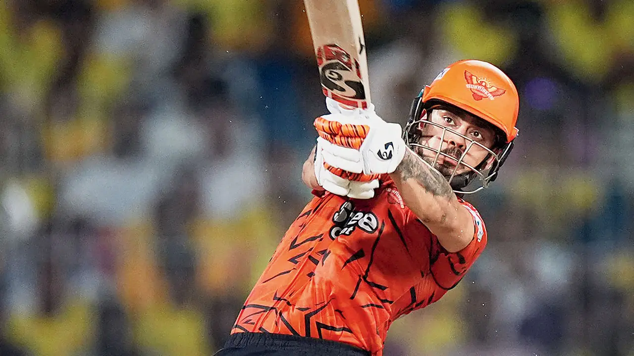 IPL 2026: Ishan Kishan rises and shines for Sunrisers! SRH’s Ishan Kishan during his 47-ball 70 against CSK in Chennai on Monday. Pic/IPL
