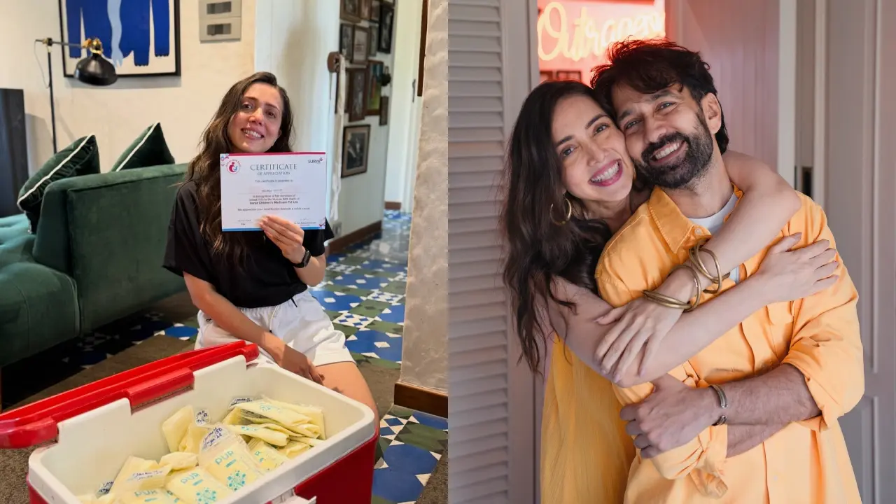 Jankee Parekh donates 90 packets of stored breastmilk: 'Have cried on and off' Nakuul and Jankee (Pic/Instagram)