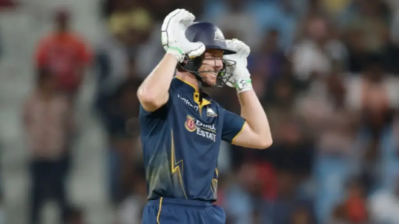 Wicketkeeper-batsman Jos Buttler returned to the pavilion after scoring 13 runs in 10 balls. His knock included a boundary and a maximum (Pic: File Pic) Wicketkeeper-batsman Jos Buttler returned to the pavilion after scoring 13 runs in 10 balls. His knock included a boundary and a maximum (Pic: File Pic)