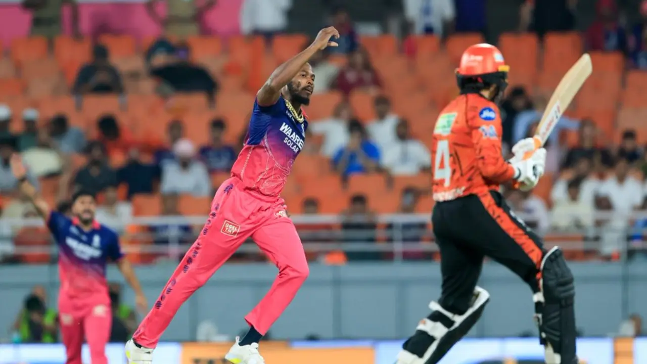 Jofra Archer celebrates a wicket during the IPL 2026 match against Sunrisers Hyderabad (SRH) (Pic: X/@rajasthanroyals)