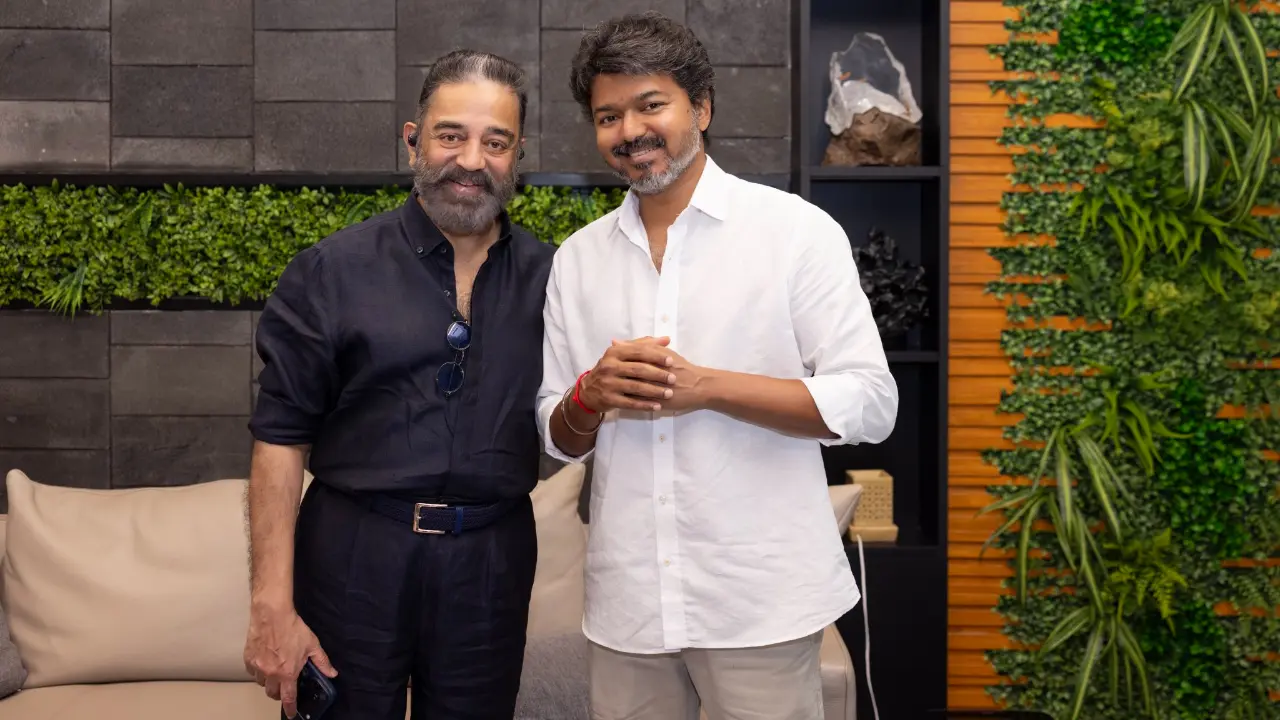 Kamal Haasan meets TN CM Vijay, shares THESE six demands for Tamil Film industry Kamal Haasan and Vijay (Pic/X)