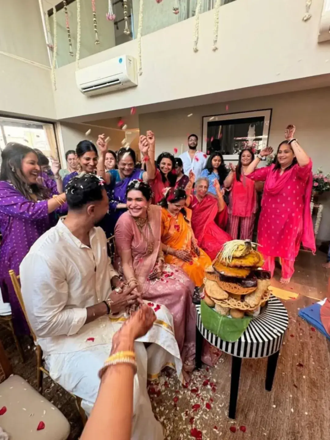 Karishma Tanna and Varun Bangera went for the traditional South Indian ceremony for their baby shower. The duo is seen enjoying the rituals with their family Karishma Tanna and Varun Bangera went for the traditional South Indian ceremony for their baby shower. The duo is seen enjoying the rituals with their family
