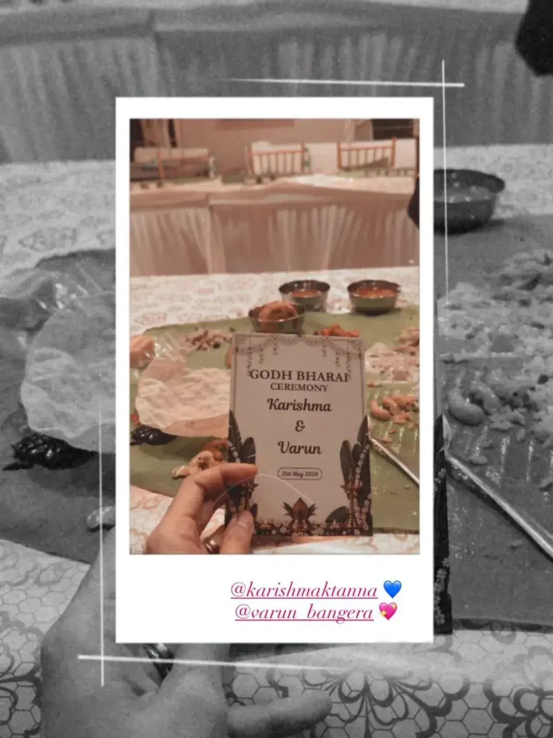 Karishma Tanna also gave a glimpse of the invitation card to her godh bharai ceremony to her fans Karishma Tanna also gave a glimpse of the invitation card to her godh bharai ceremony to her fans