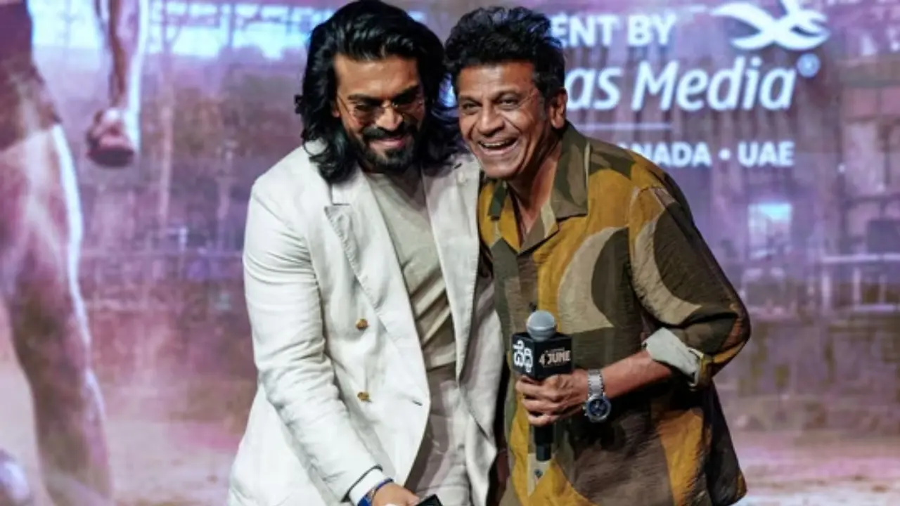 Shiva Rajkumar almost quit Peddi after cancer diagnosis, thanks makers for waiting Ram Charan and Shiva Rajkumar (Picture via Instagram)