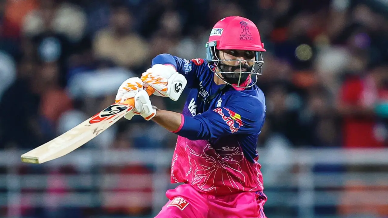 Later, Ravindra Jadeja garnered an unbeaten 45 runs in 35 balls, with the help of five boundaries and a maximum. Shouldering him was Donovan Ferreira, who scored an unbeaten 38 runs in just 11 balls, including two boundaries and four maximums. With this, the Royals posted a total of 214 runs for the loss of six wickets in 20 overs (Pic: X/@rajasthanroyals) Later, Ravindra Jadeja garnered an unbeaten 45 runs in 35 balls, with the help of five boundaries and a maximum. Shouldering him was Donovan Ferreira, who scored an unbeaten 38 runs in just 11 balls, including two boundaries and four maximums. With this, the Royals posted a total of 214 runs for the loss of six wickets in 20 overs (Pic: X/@rajasthanroyals)