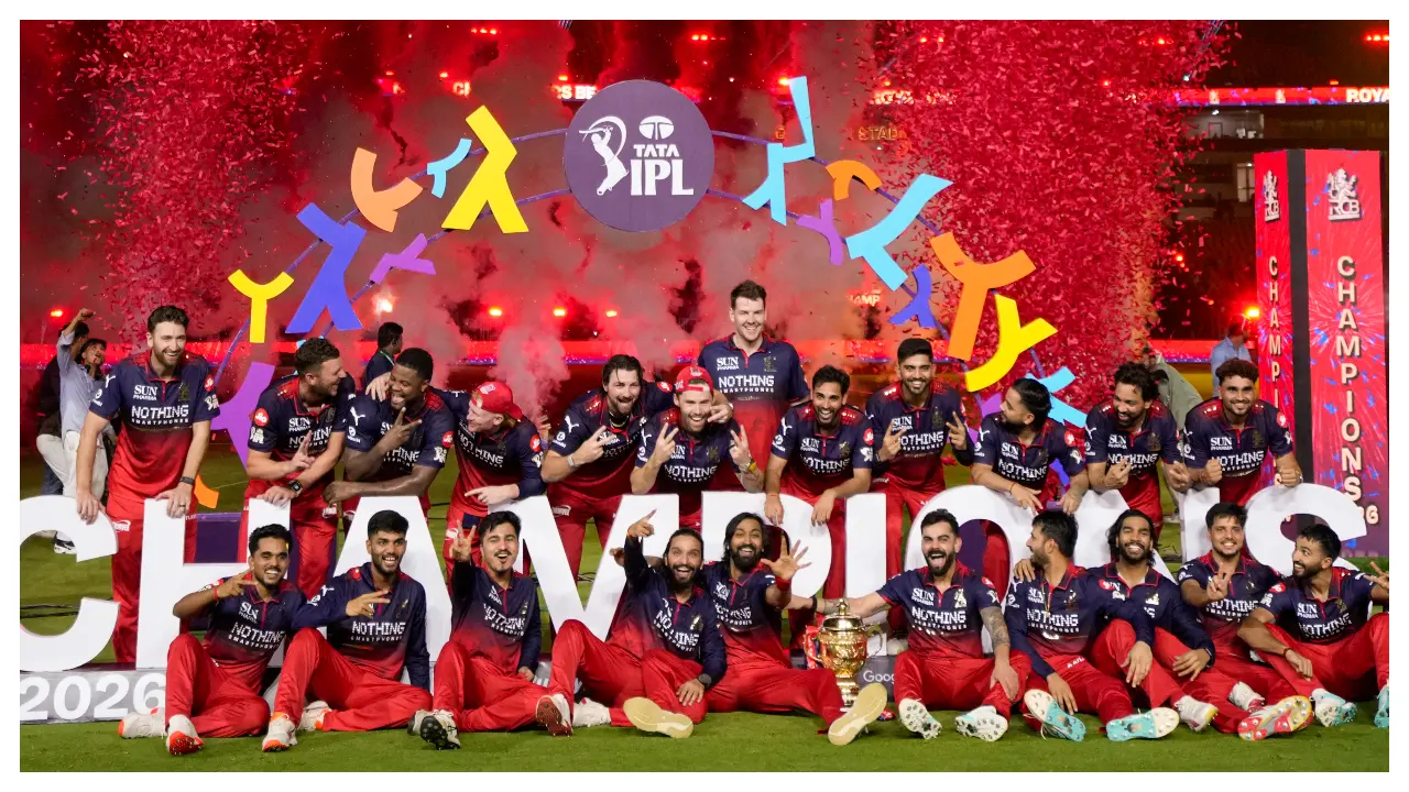 Put into bat, GT scored 155 runs at the end of their 20 overs. GT lost both their openers early as RCB dominated with the ball. Chasing 156 runs to win, Virat Kohli scored an unbeaten 75 to guide RCB to yet another IPL title. (Pic: PTI)