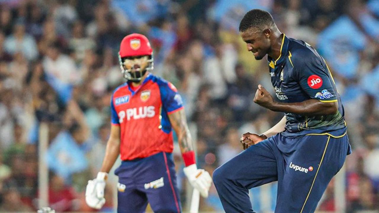 Cooper Connolly and Nehal Wadhera were dismissed for one and six-ball ducks. Skipper Shreyas Iyer was dismissed on 19 runs in 21 balls, including three boundaries (Pic: X/@gujarat_titans)