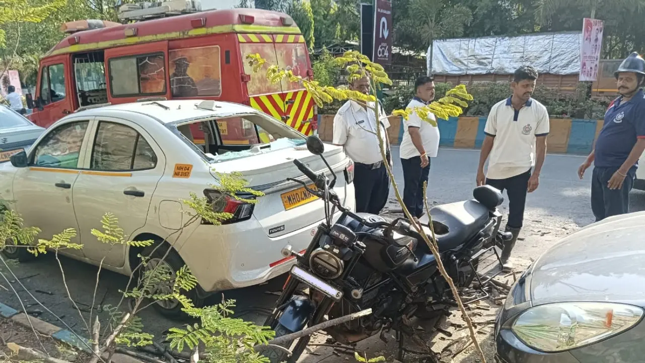 The incident occurred near Rayladevi Lake in Wagle Estate at around 4:38 pm. Pics/RDMC