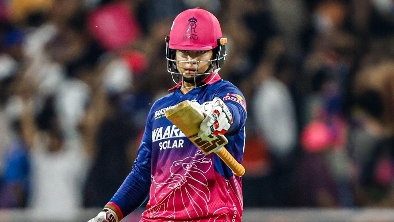 Having been put to bat first, RR's opening batsman Yashasvi Jaiswal scored 29 runs in 29 balls, including four boundaries. Fellow opening batsman Vaibhav Sooryavanshi garnered 97 runs off just 29 deliveries, laced with five boundaries and 12 maximums (Pic: X/@rajasthanroyals) Having been put to bat first, RR's opening batsman Yashasvi Jaiswal scored 29 runs in 29 balls, including four boundaries. Fellow opening batsman Vaibhav Sooryavanshi garnered 97 runs off just 29 deliveries, laced with five boundaries and 12 maximums (Pic: X/@rajasthanroyals)