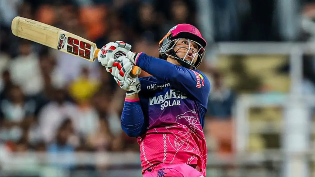 Having opted to bat first, RR's opening batsman Yashasvi Jaiswal departed on one run in two balls. Fellow opening batsman Vaibhav Sooryavanshi delivered a knock of 96 runs off 47 deliveries, laced with eight boundaries and seven maximums (Pic: X/@rajasthanroyals) Having opted to bat first, RR's opening batsman Yashasvi Jaiswal departed on one run in two balls. Fellow opening batsman Vaibhav Sooryavanshi delivered a knock of 96 runs off 47 deliveries, laced with eight boundaries and seven maximums (Pic: X/@rajasthanroyals)