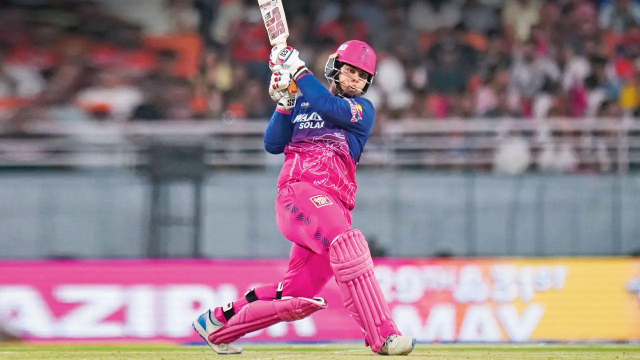IPL 2026 | Was focused on hitting sixes, centuries will come: Vaibhav RR’s Vaibhav Sooryavanshi during his 97 off 29 balls against SRH in Mullanpur on Thursday. Pic/PTI