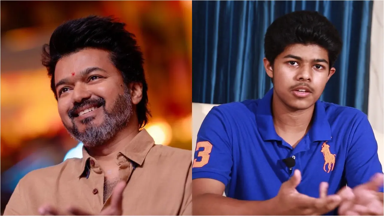 Thalapathy Vijay and his son Jason Sanjay (Pics/ Instagram)
