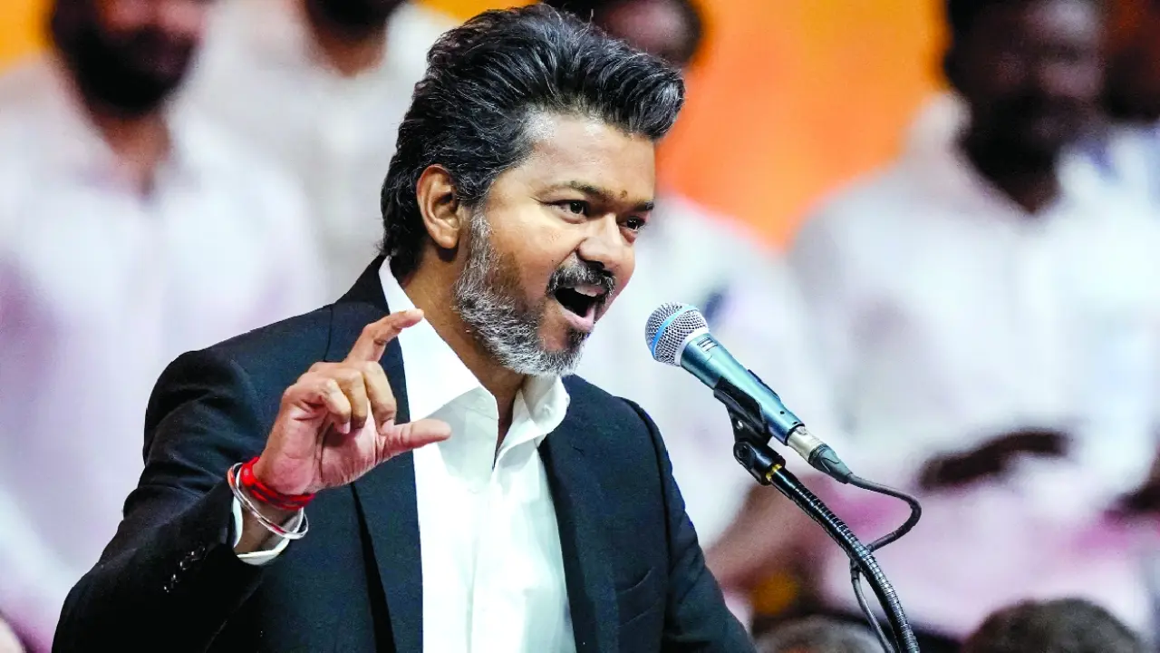 Tamil Nadu CM Vijay orders closure of 717 govt liquor shops near schools, temples; Kamal Haasan reacts C Joseph Vijay. Pic/X