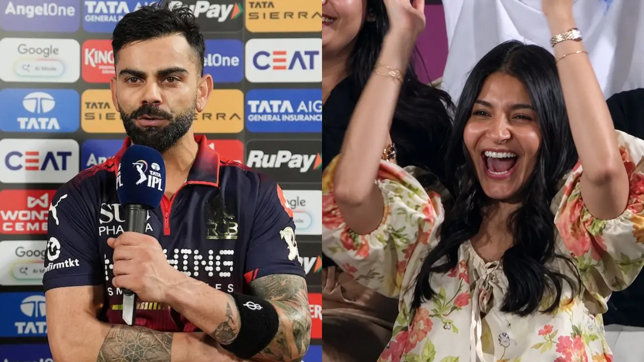 Watch: Virat Kohli hugs Anushka Sharma as RCB enter IPL 2026 final Virat Kohli and Anushka Sharma (Pics via X)