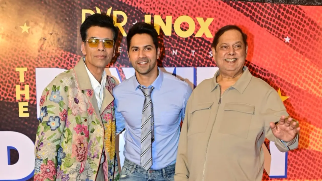 ‘Hindi cinema will feel incomplete’: Karan Johar's emotional note on David Dhawan’s retirement reports Varun Dhawan, David Dhawan and Karan Johar (Picture via Yogen Shah)