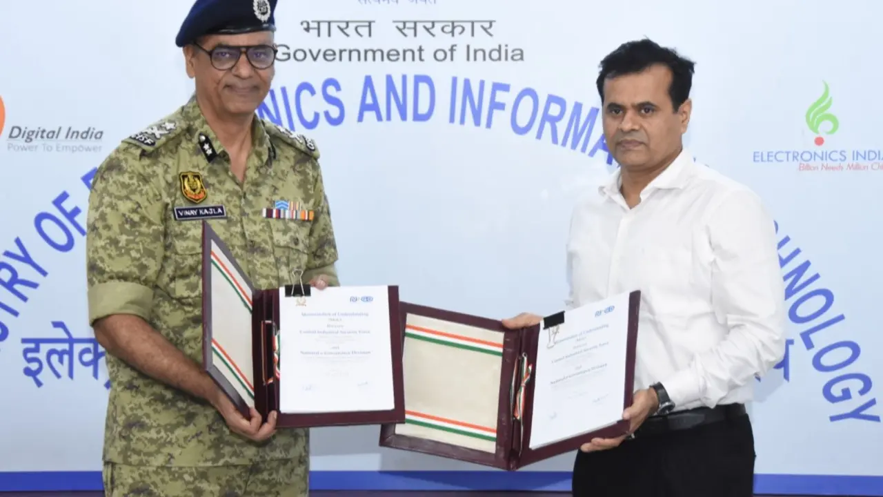 CISF and NeGD sign MoU to train personnel in drone tech, AI and cyber security Training will take place on institute campuses, at CISF training establishments or through a blended learning format. Pic/Special Arrangement