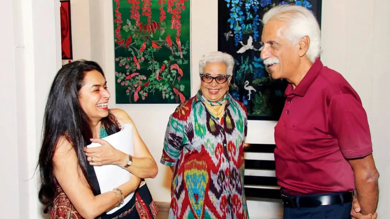 Inside the aura in everything at Mumbai's Jamaat Art Gallery Avantika Khanna Pocha, Pravina Mecklai and Ayaz Memon at the Colaba gallery