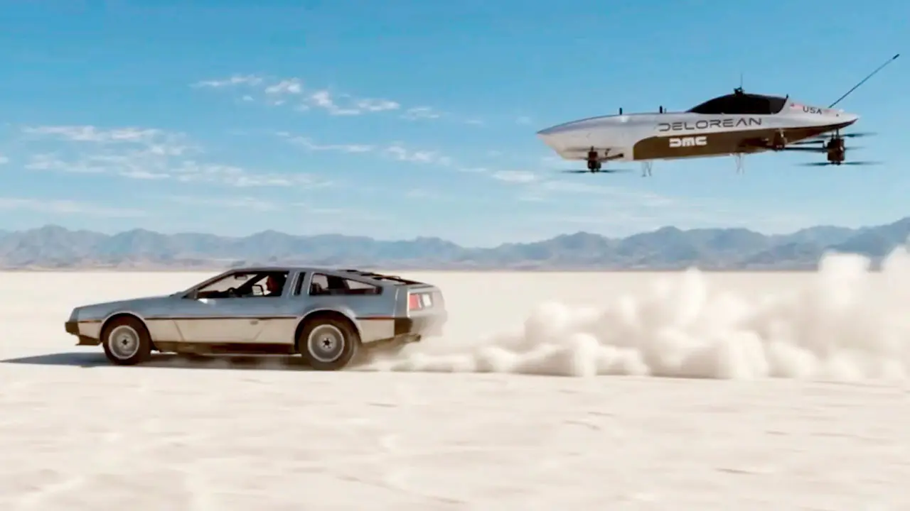 DeLorean enters electric flying car racing as first American constructor in Airspeeder series The DeLorean flying car. Pic Courtesy/Airspeeder