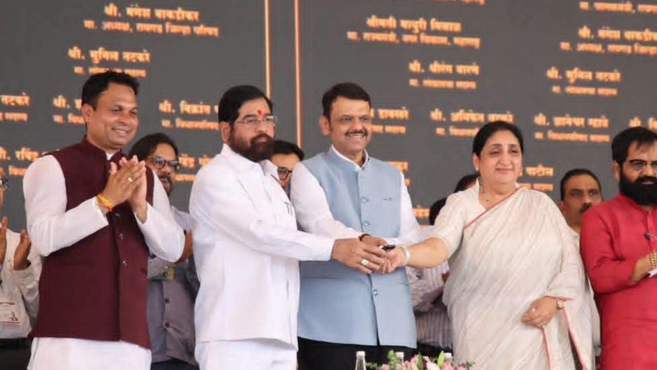 Eknath Shinde assures NAINA landowners they are ‘partners in development’ Maharashtra Deputy CM Eknath Shinde, CM Devendra Fadnavis and Deputy CM Sunetra Pawar launch various developmental works in Navi Mumbai. PIC/X