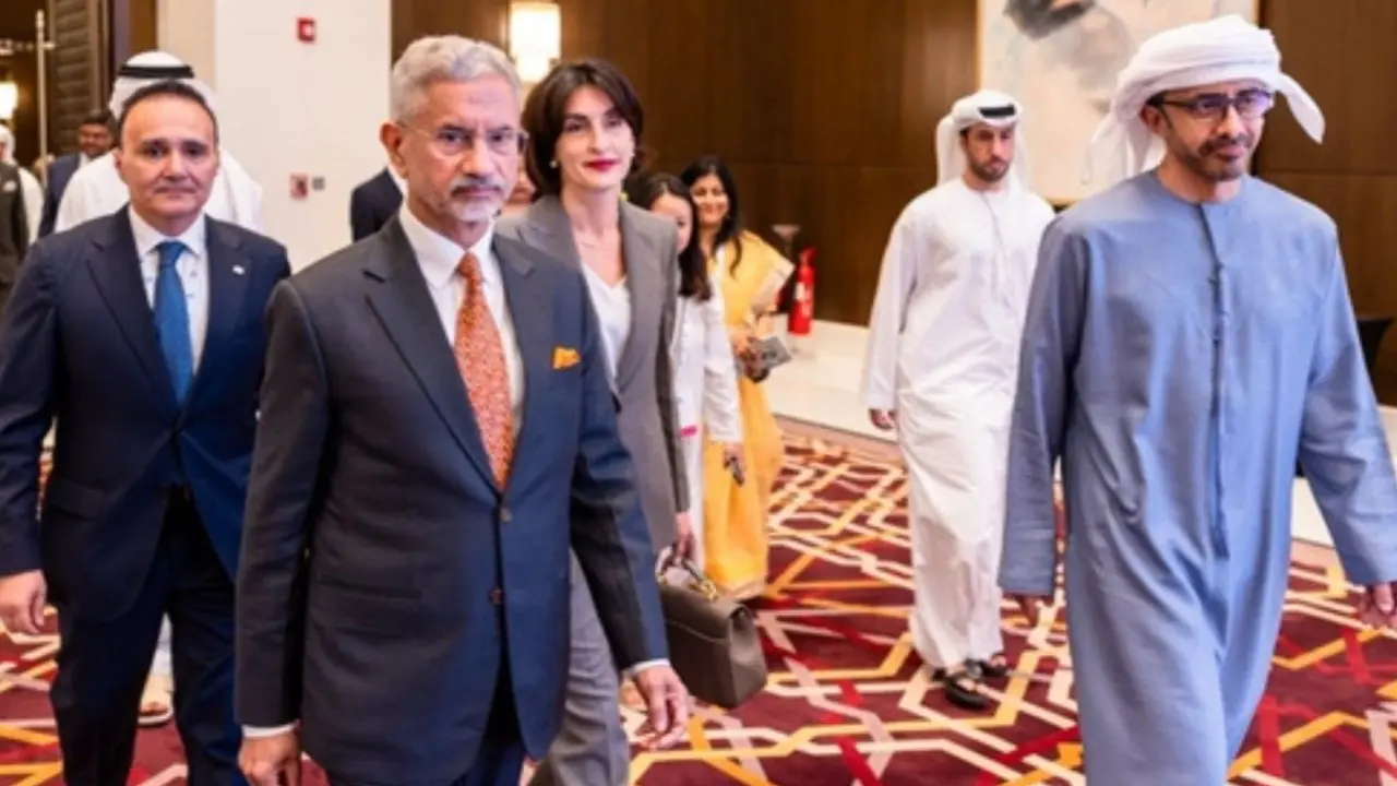 EAM S Jaishankar begins three-day UAE visit, discusses bilateral and global issues EAM S. Jaishankar during a meeting with UAE Deputy Prime Minister and Minister of Foreign Affairs Sheikh Abdullah bin Zayed Al Nahyan, in Abu Dhabi, UAE on Thursday. PIC/PTI