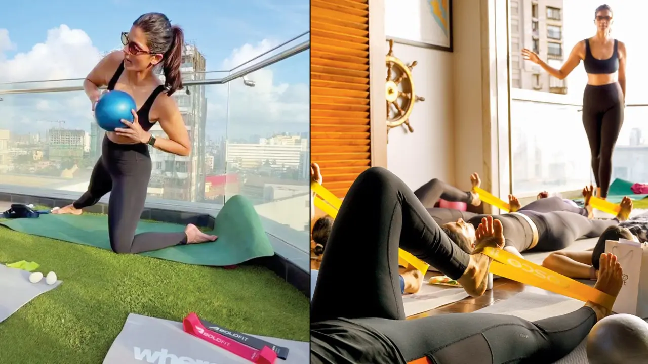 From workshops to wellness: Unwind with these interesting activities in Mumbai this weekend Participants perform pilates at a previous rooftop wellness session. PIC COURTESY/PILATESBYPOOJ