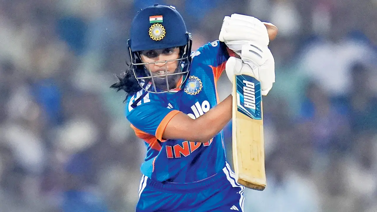 IND W vs ZIM W 1st T20I: Team India's all-rounder Deepti Sharma heaps praise on Niki Prasad India’s Niki Prasad during her 39 not out against Zimbabwe in Raipur on Friday. Pics/BCCI
