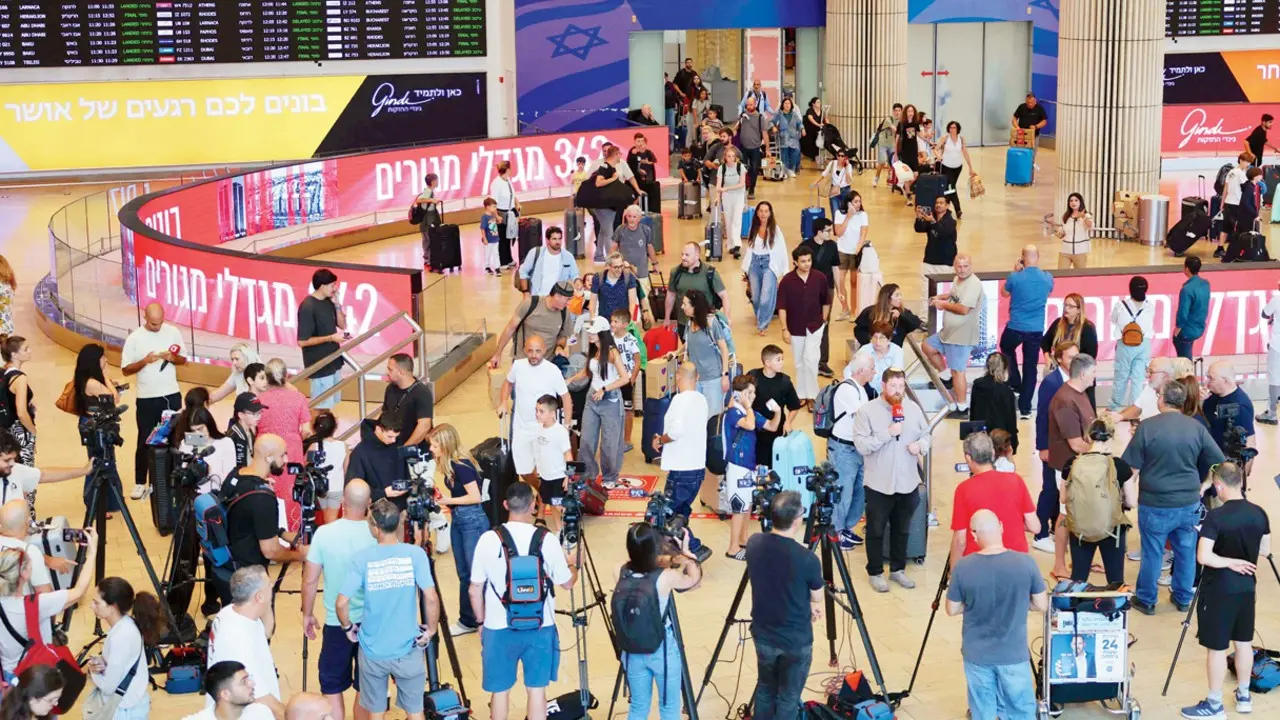 Flydubai flight makes emergency landing in Saudi Arabia after pilots reportedly fight Media representatives gather along with passengers at the Ben Gurion Airport near Tel Aviv on Wednesday. PIC/AFP
