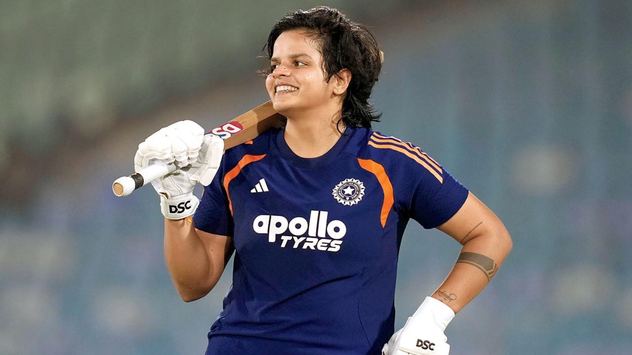 India opener Shafali Verma during a training session in Raipur on Wednesday. Pic/BCCI