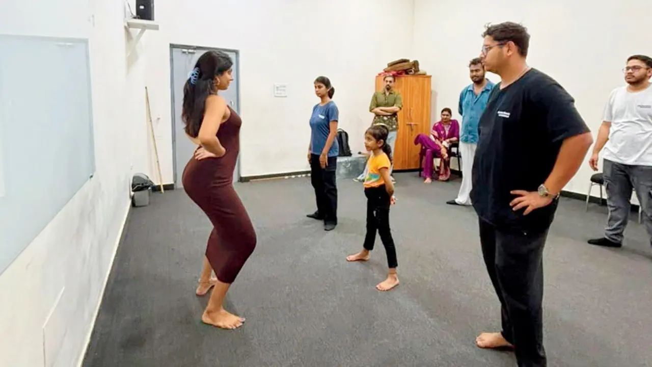 Attendees at a practice session centred on therapeutic drama techniques. Pics Courtesy/Aadesh Sharma
