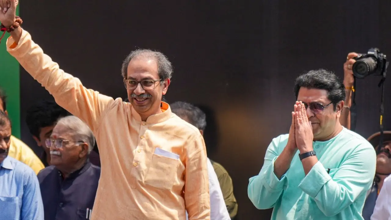 Shiv Sena (UBT) chief Uddhav Thackeray and Maharashtra Navnirman Sena (MNS) president Raj Thackeray. Pic/PTI