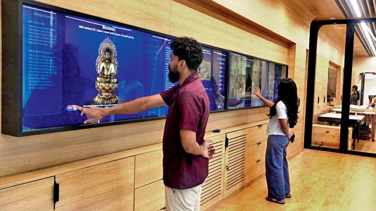 Visitors learn about the process of conservation through an interactive screen. PICS/ASHISH RAJE