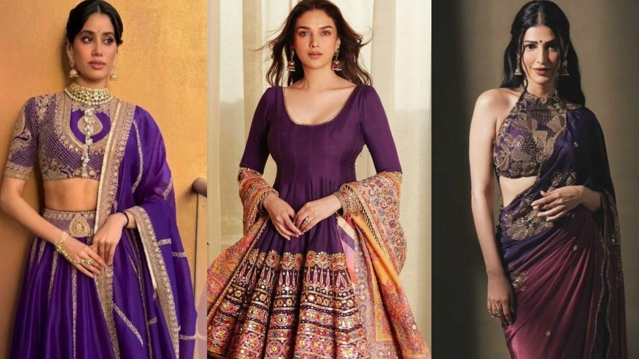 Navratri 2026 Day 8: Add royal touch with these purple celeb-inspired looks Celeb fashion cues for navratri (Pics/Instagram)