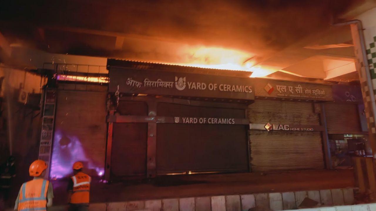 Thane: Blaze damages machinery at 3 shophouses on Ghodbunder Road, no injuries reported Fire damages machinery at 3 shophouses on Ghodbunder Road (Pic/Special arrangement)