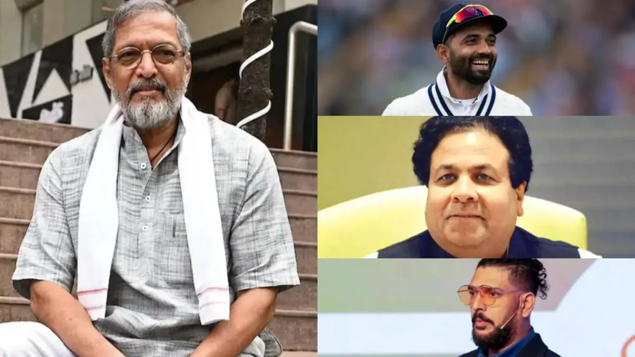 Nana Patekar, Ajinkya Rahane, Rajeev Shukla, Yuvraj Singh (Pic: File Pic)