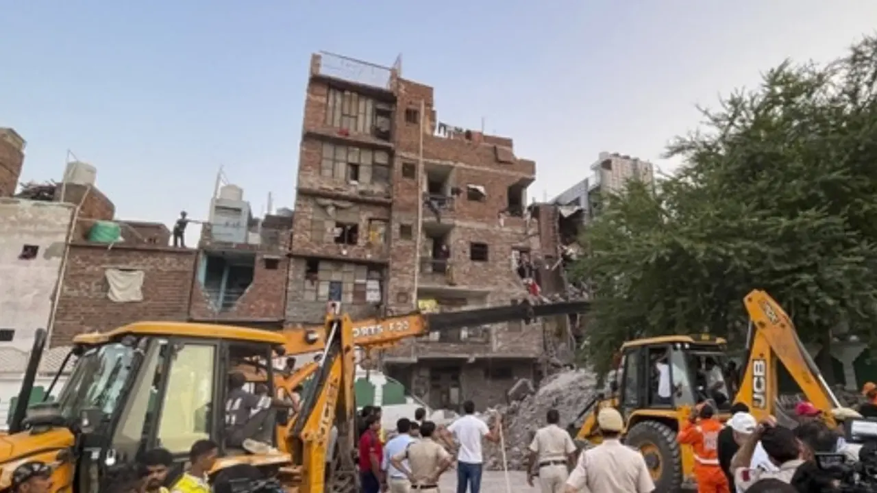 IN PHOTOS | Delhi building collapse: Child killed, 8 injured in Seemapuri The child’s body was recovered from the rubble during the rescue operation, officials said. The child’s head was severed in the incident. (PICS/ PTI)