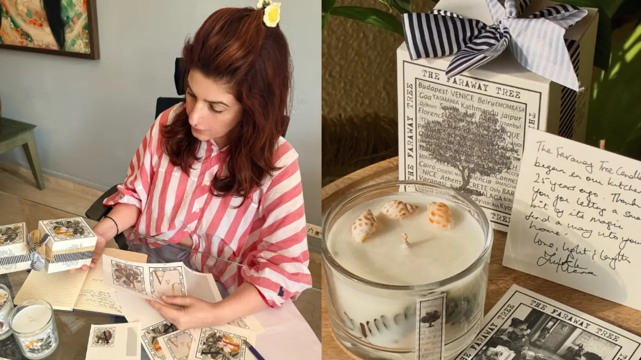 Twinkle Khanna becomes 'candle wali' for Diwali, shares festive gifting preparations Twinkle Khanna. Pic via Instagram