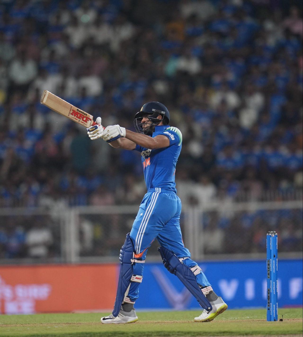 Gill also surpassed Maxwell's Wankhede miracle to register the highest individual score while chasing (Pic: X/@ShubmanGill) Gill also surpassed Maxwell's Wankhede miracle to register the highest individual score while chasing (Pic: X/@ShubmanGill)