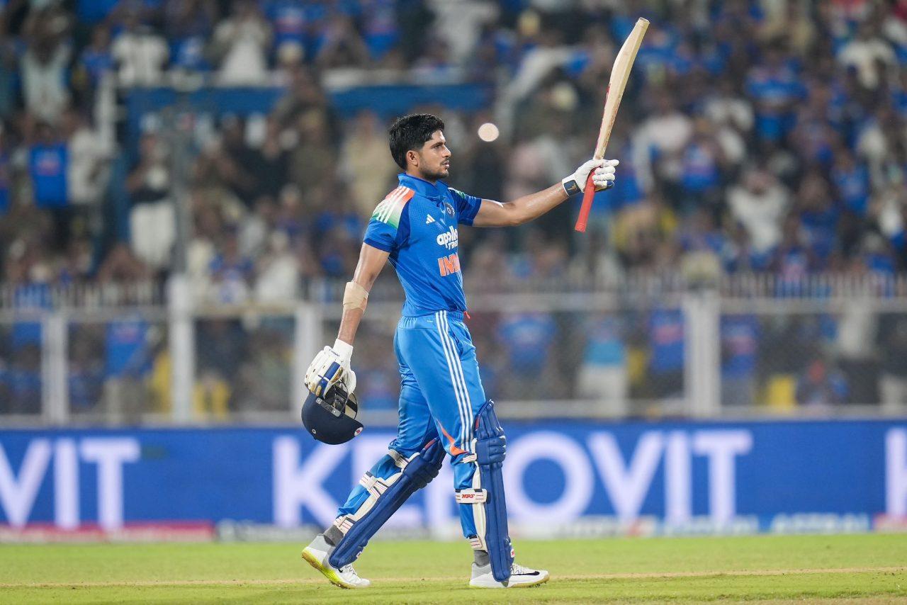 He reached his second-successive hundred of the series and third-straight ODI ton on home soil in just 62 balls (Pic: X/@ShubmanGill) He reached his second-successive hundred of the series and third-straight ODI ton on home soil in just 62 balls (Pic: X/@ShubmanGill)
